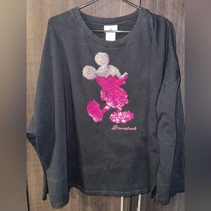 Disney Parks Black and Pink Sequin women’s sweatshirt